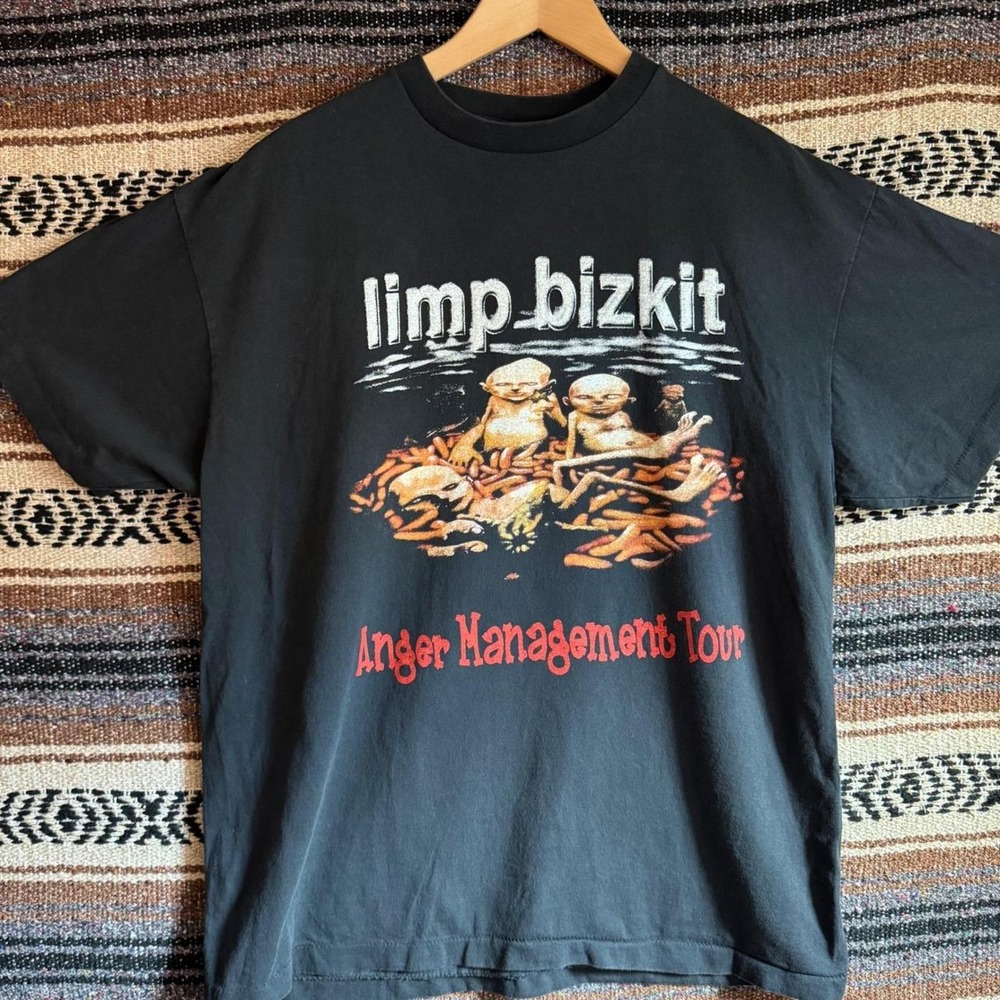 Limp Bizkit Anger Management Tour TShirt L Black Eminem Papa Roach Modern Print